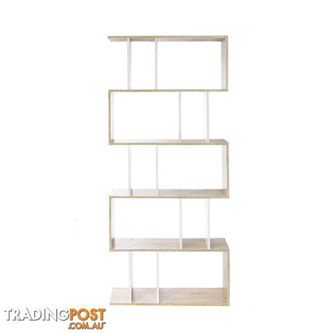 5 Tier Display/Book/Storage Shelf Unit White Brown