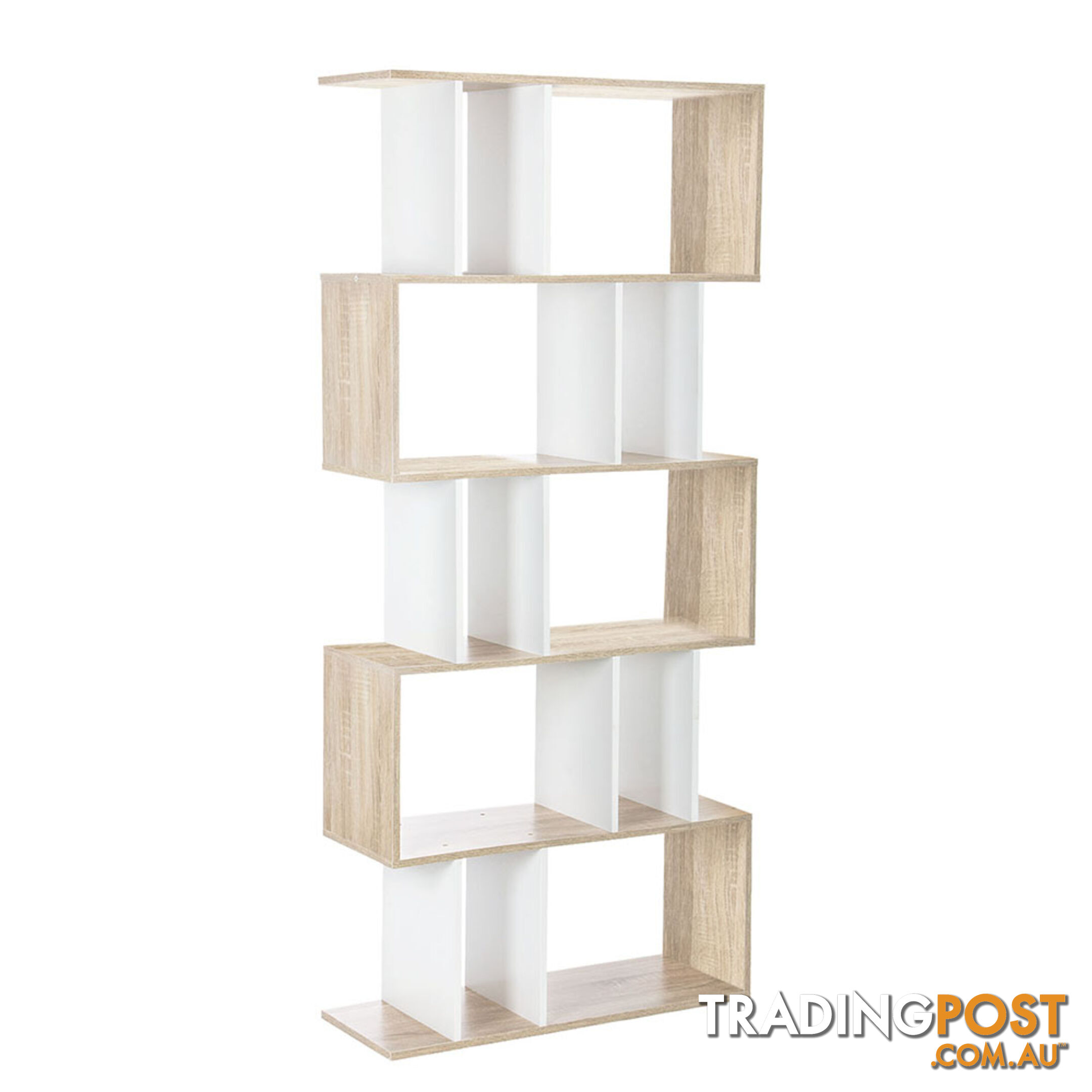 5 Tier Display/Book/Storage Shelf Unit White Brown