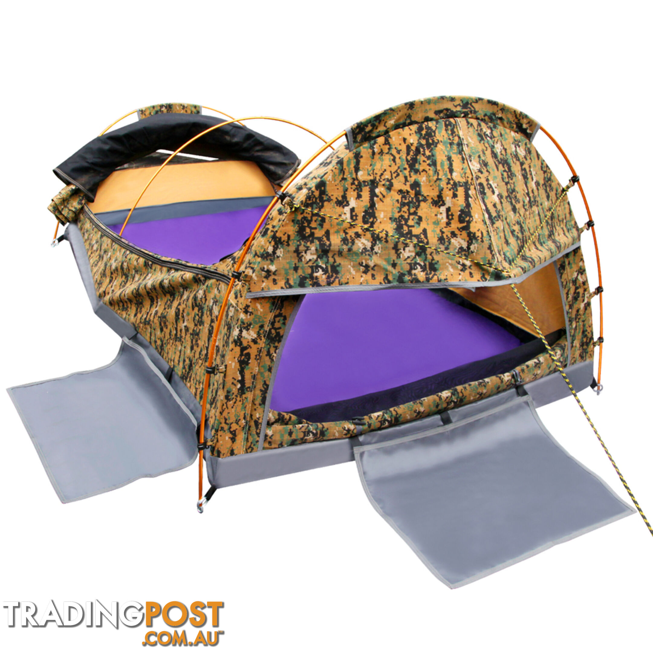 Double Camping Canvas Swag Tent Desert Camouflage w/ Bag