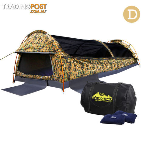 Double Camping Canvas Swag Tent Desert Camouflage w/ Bag