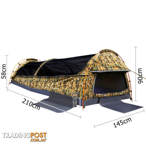 Double Camping Canvas Swag Tent Desert Camouflage w/ Bag