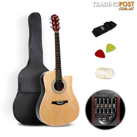 41in 5- Band EQ Electric Acoustic Guitar Full Size Natural