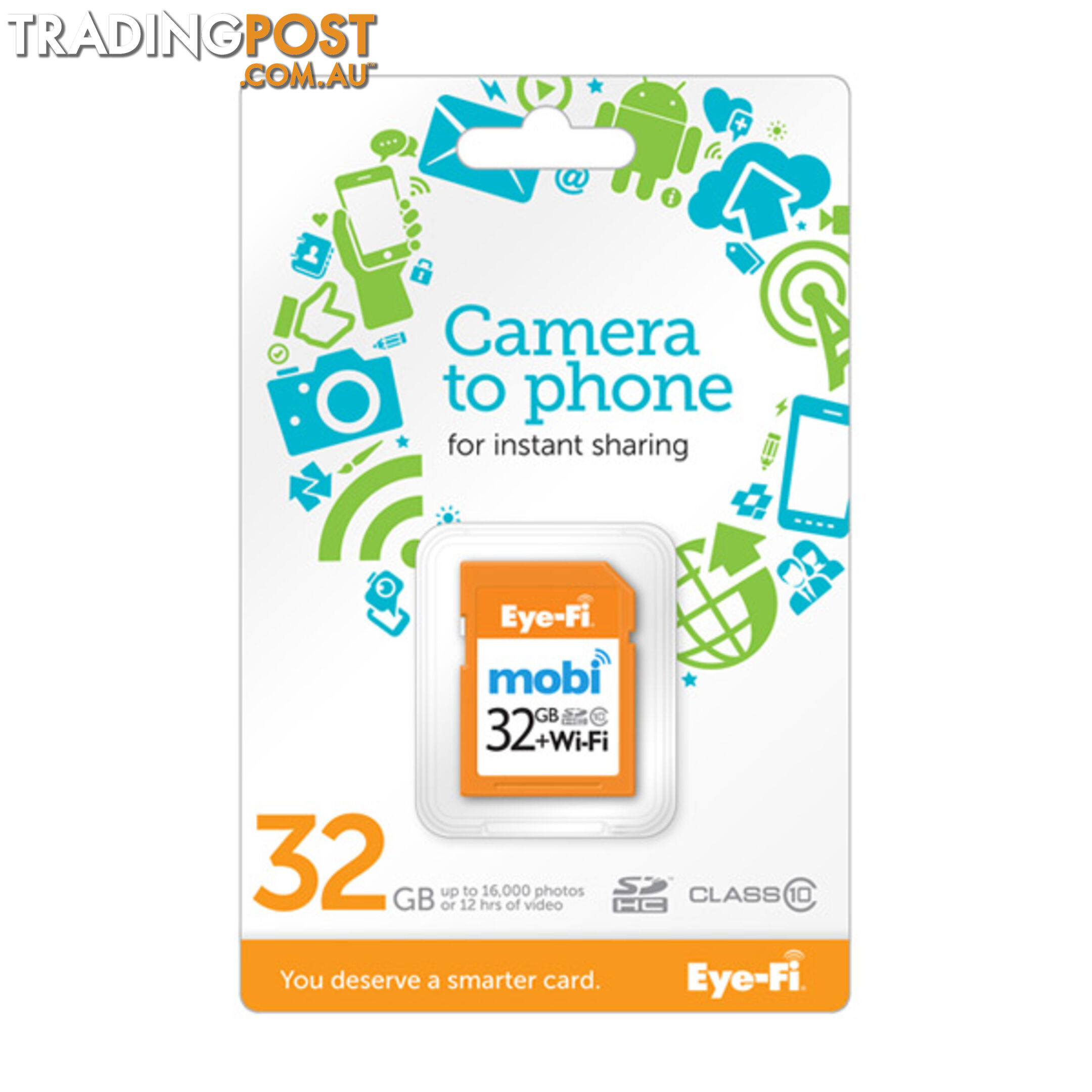 Eye-Fi Mobi 32GB WIFI SDHC Memory Card - Wireless Photo & Video Uploads