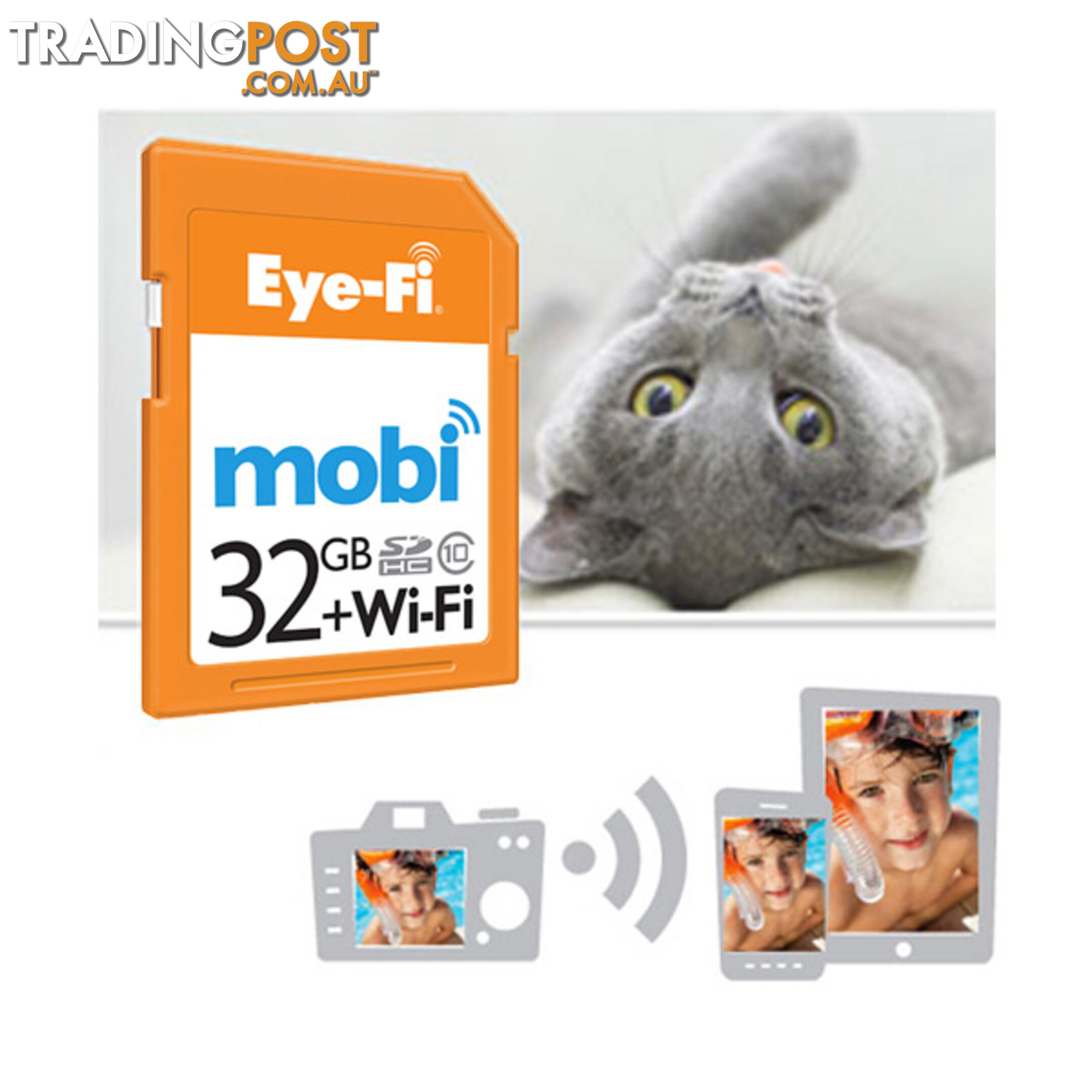 Eye-Fi Mobi 32GB WIFI SDHC Memory Card - Wireless Photo & Video Uploads