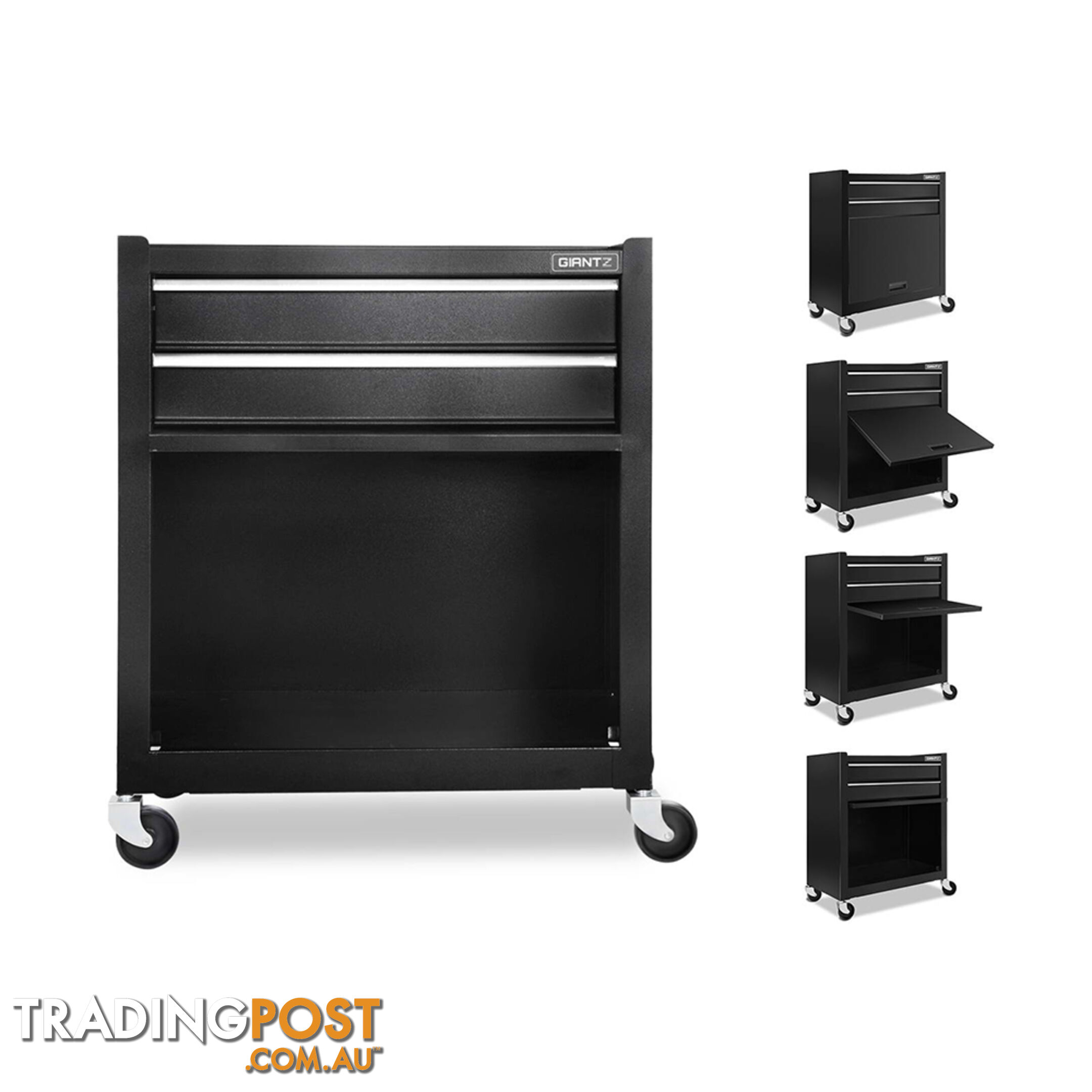 7 Drawers Mechanic Toolbox Chest Cabinet Tool Box Roller Trolley Black