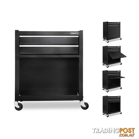 7 Drawers Mechanic Toolbox Chest Cabinet Tool Box Roller Trolley Black