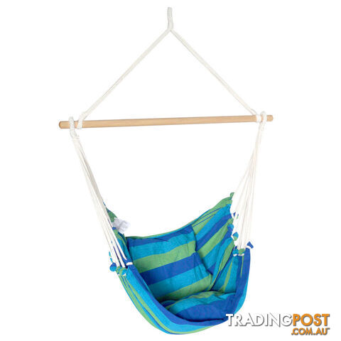 Hammock Swing Chair w/ Cushion Blue Green