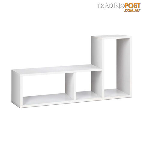 L Shape Display Shelf DIY Cube TV Stand Bookshelf Storage Cabinet White