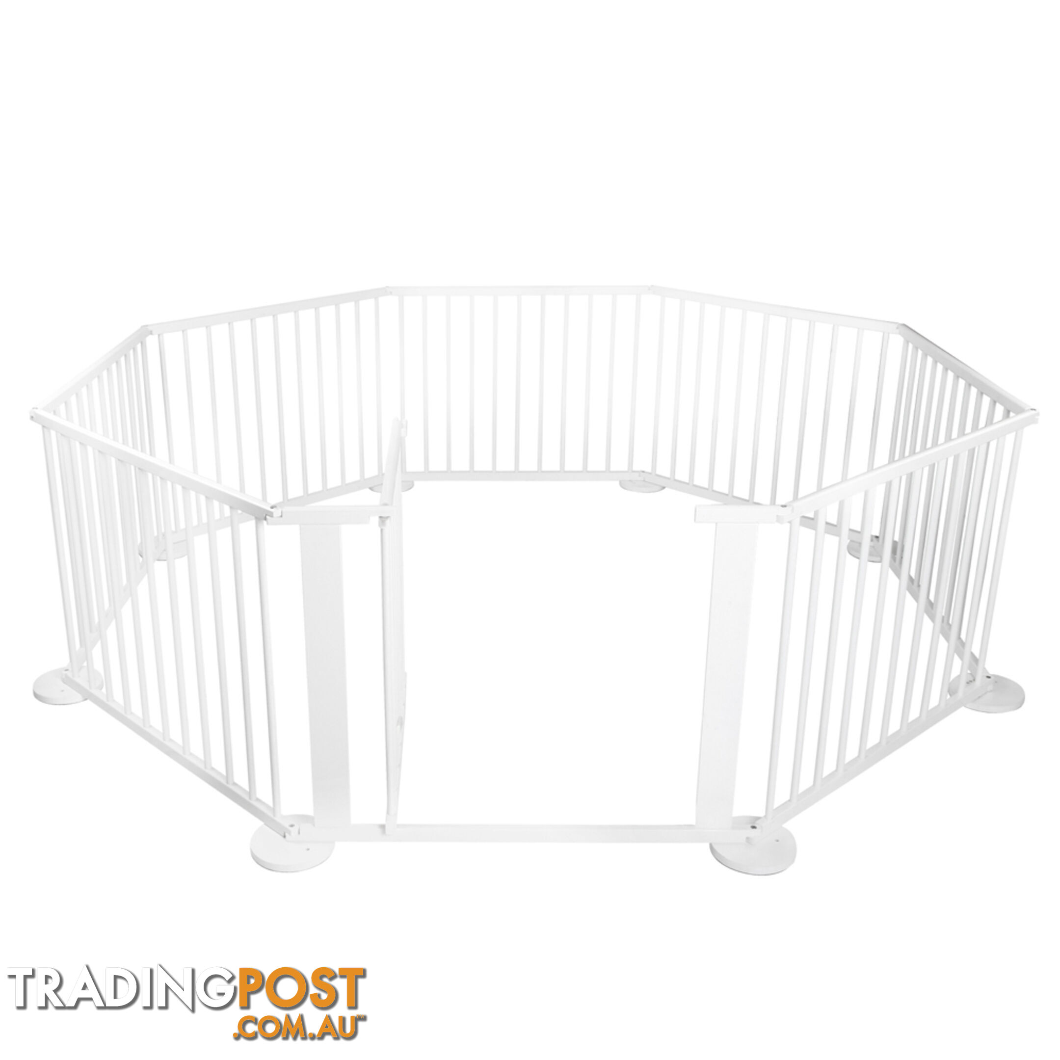 8 Sides Baby Natural White Wooden Playpen