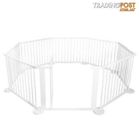 8 Sides Baby Natural White Wooden Playpen