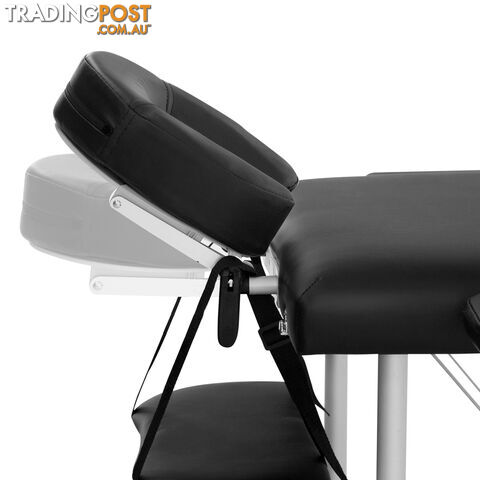 Portable Aluminium Massage Bed Beauty Waxing Table Chair 3 Fold Black 60cm