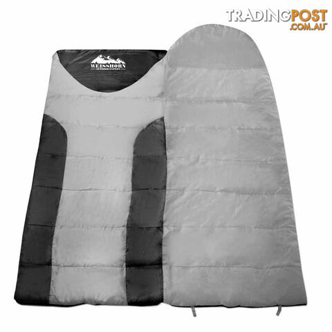 Outdoor Camping Sleeping Bag Single Thermal Hiking Tent Grey black - photo 4 of 12