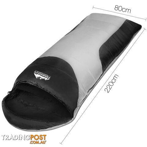 Outdoor Camping Sleeping Bag Single Thermal Hiking Tent Grey black - photo 2 of 12
