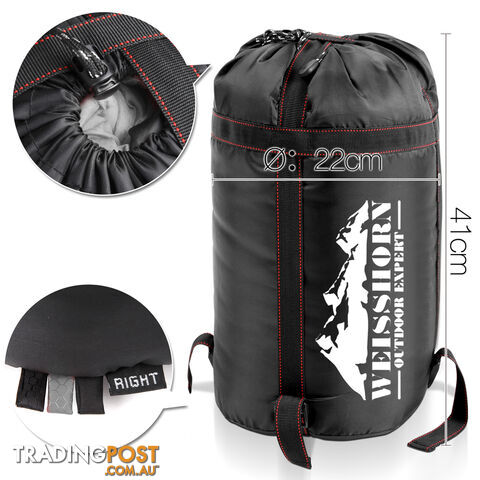 Outdoor Camping Sleeping Bag Single Thermal Hiking Tent Grey black - photo 3 of 12