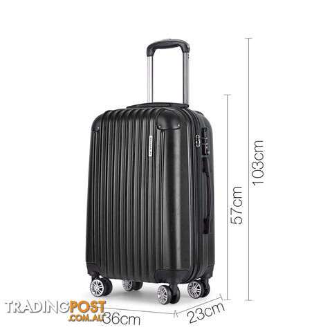 Set of 3 Hard Shell Travel Luggage with TSA Lock - Black