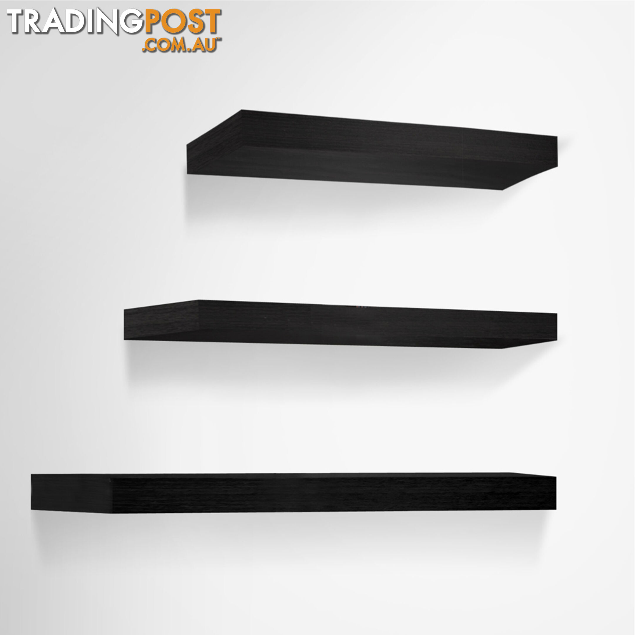 3 pcs Wall Floating Shelf Set Bookshelf Display Black