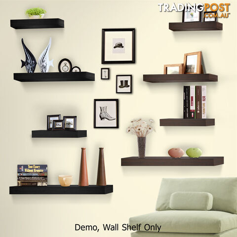 3 pcs Wall Floating Shelf Set Bookshelf Display Black