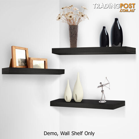 3 pcs Wall Floating Shelf Set Bookshelf Display Black