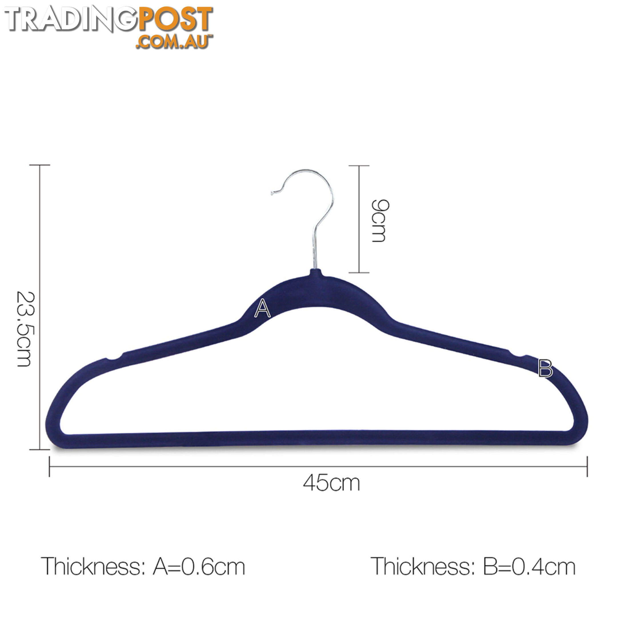 Set of 200 Slim Navy Velvet Hangers