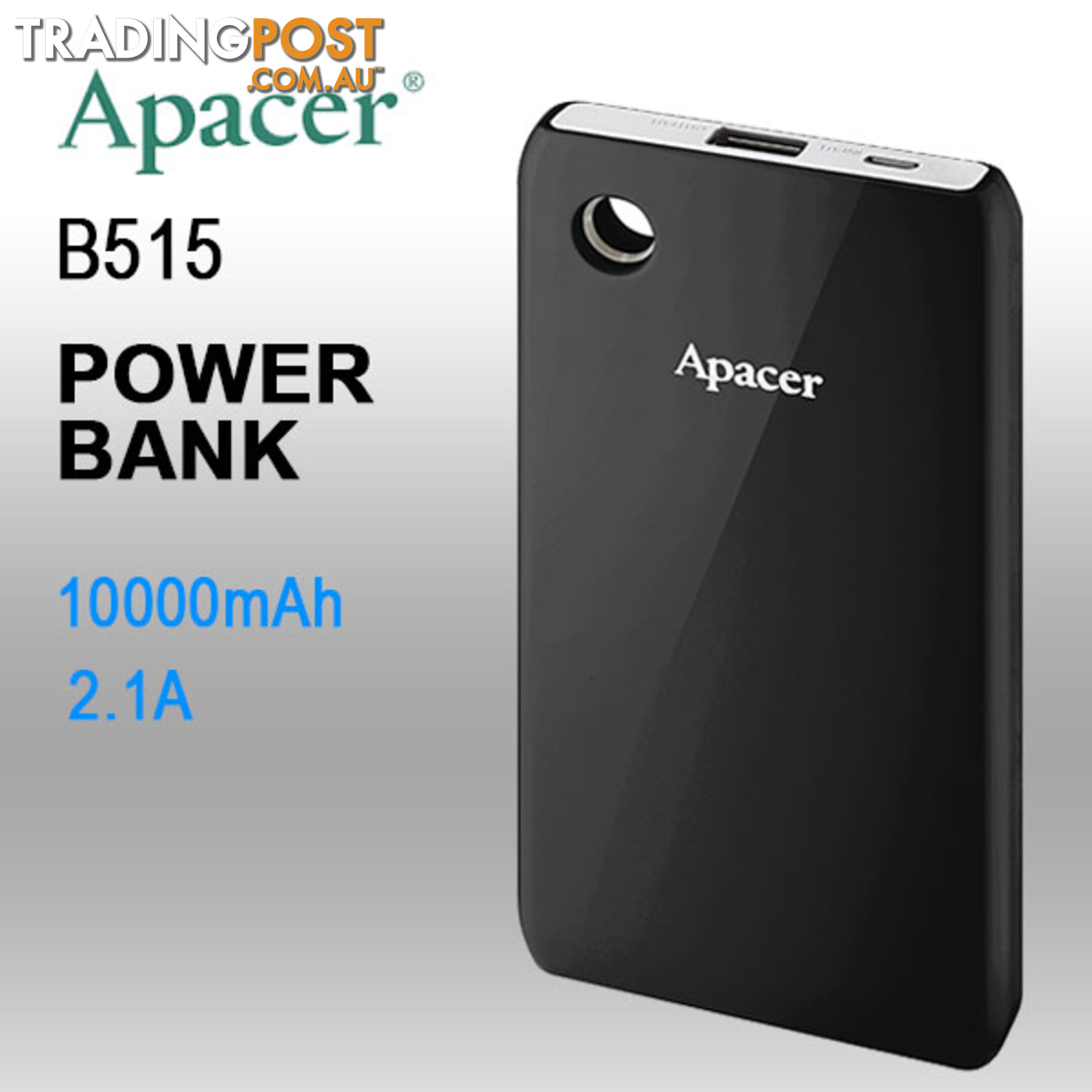 APACER DELUXE PORTABLE POWERBANK 10000MAH BLACK COLOR ( B515 BLACK )