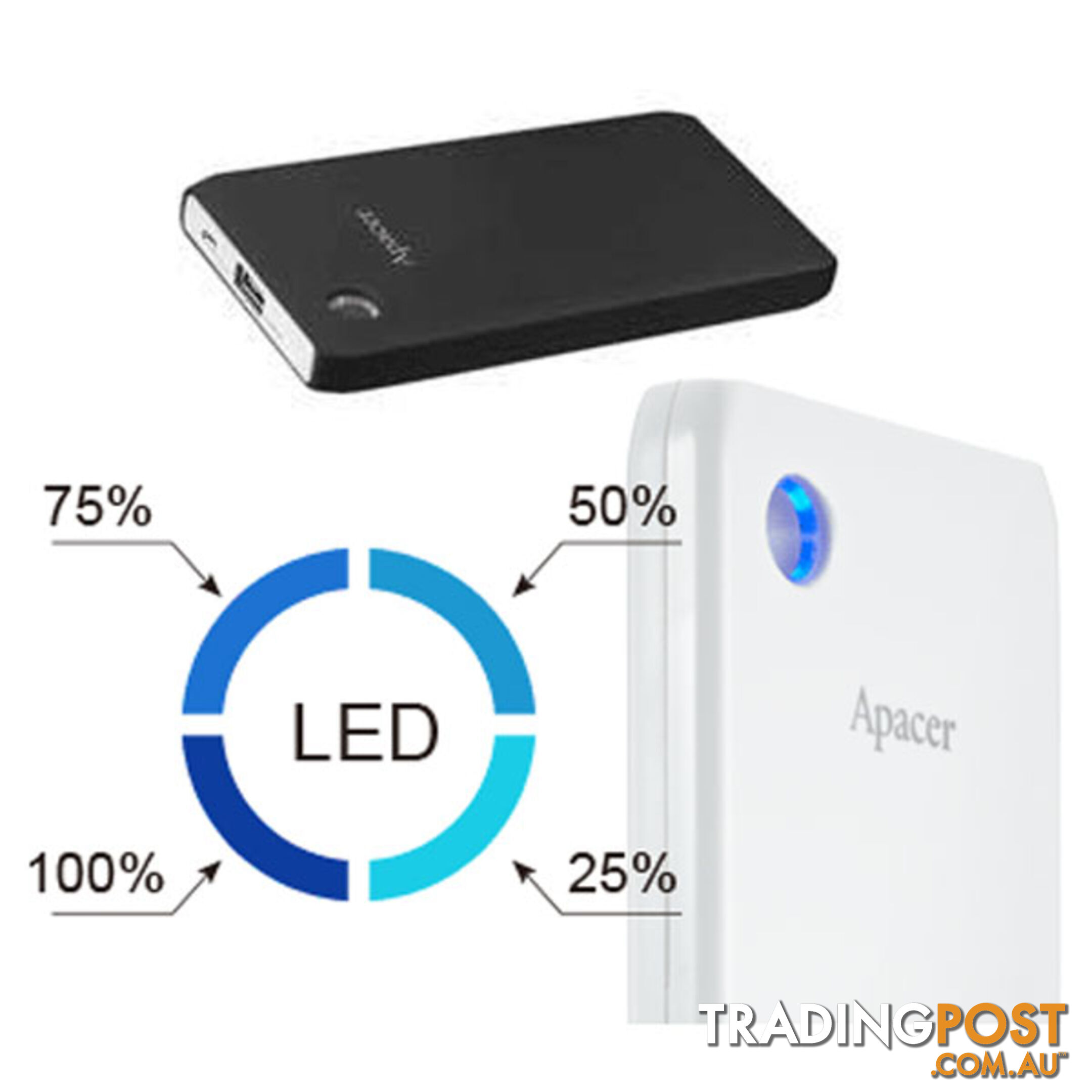 APACER DELUXE PORTABLE POWERBANK 10000MAH BLACK COLOR ( B515 BLACK )