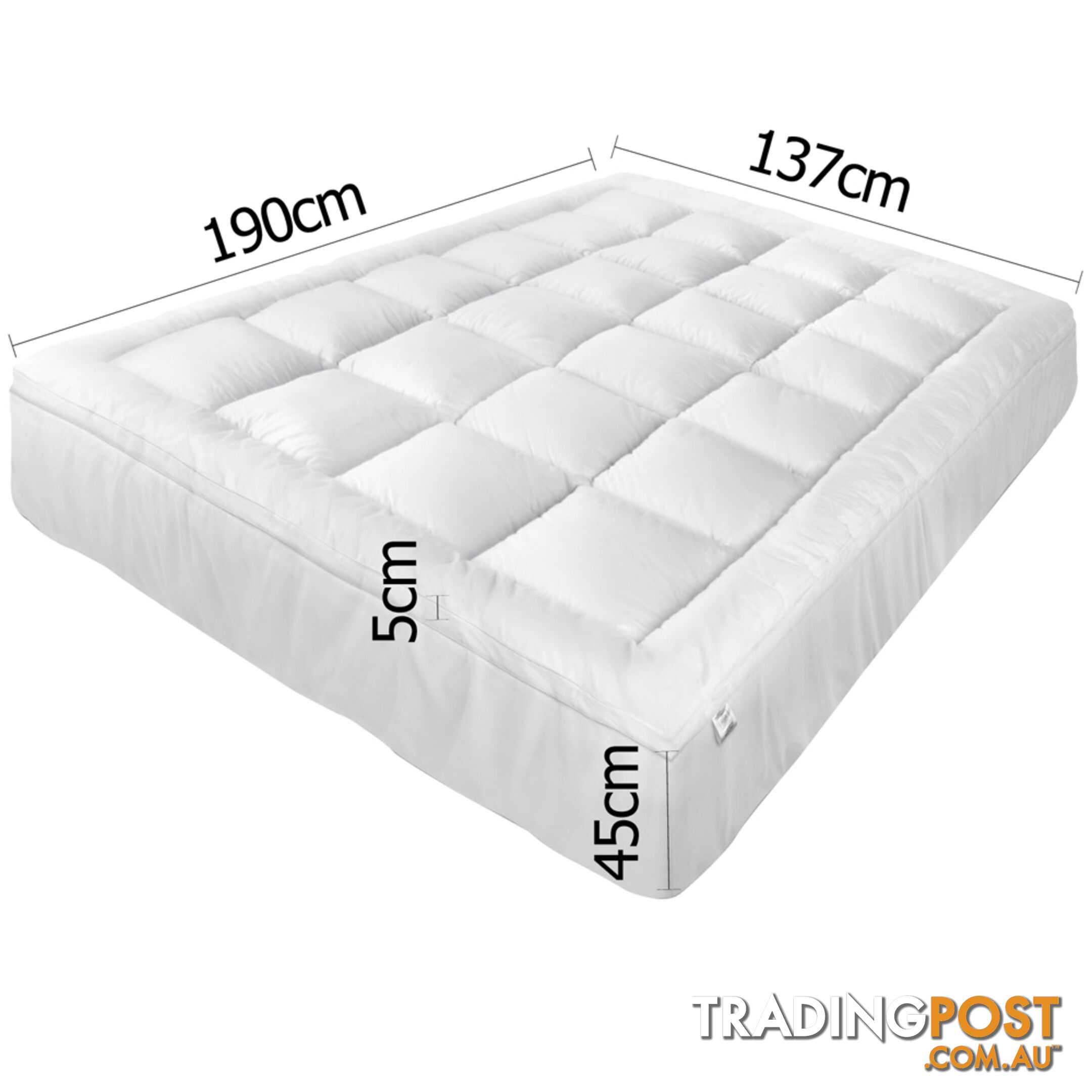 Luxury Mattress Topper Protector Pad Cover Pillowtop Memory Resistant Double