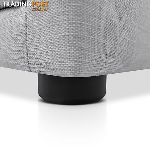 Fabric Bedside Table - Light Grey