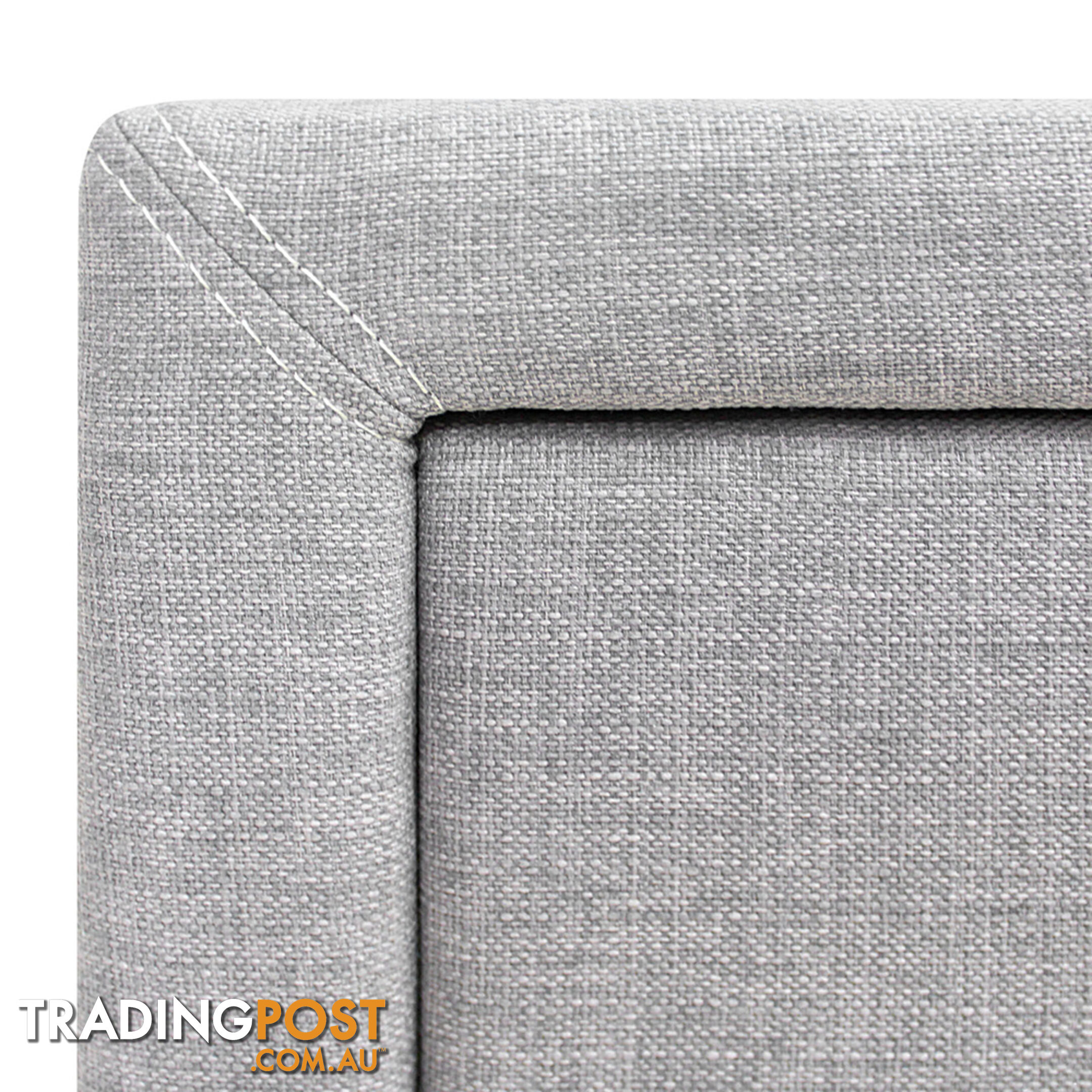 Fabric Bedside Table - Light Grey