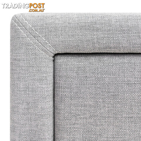 Fabric Bedside Table - Light Grey