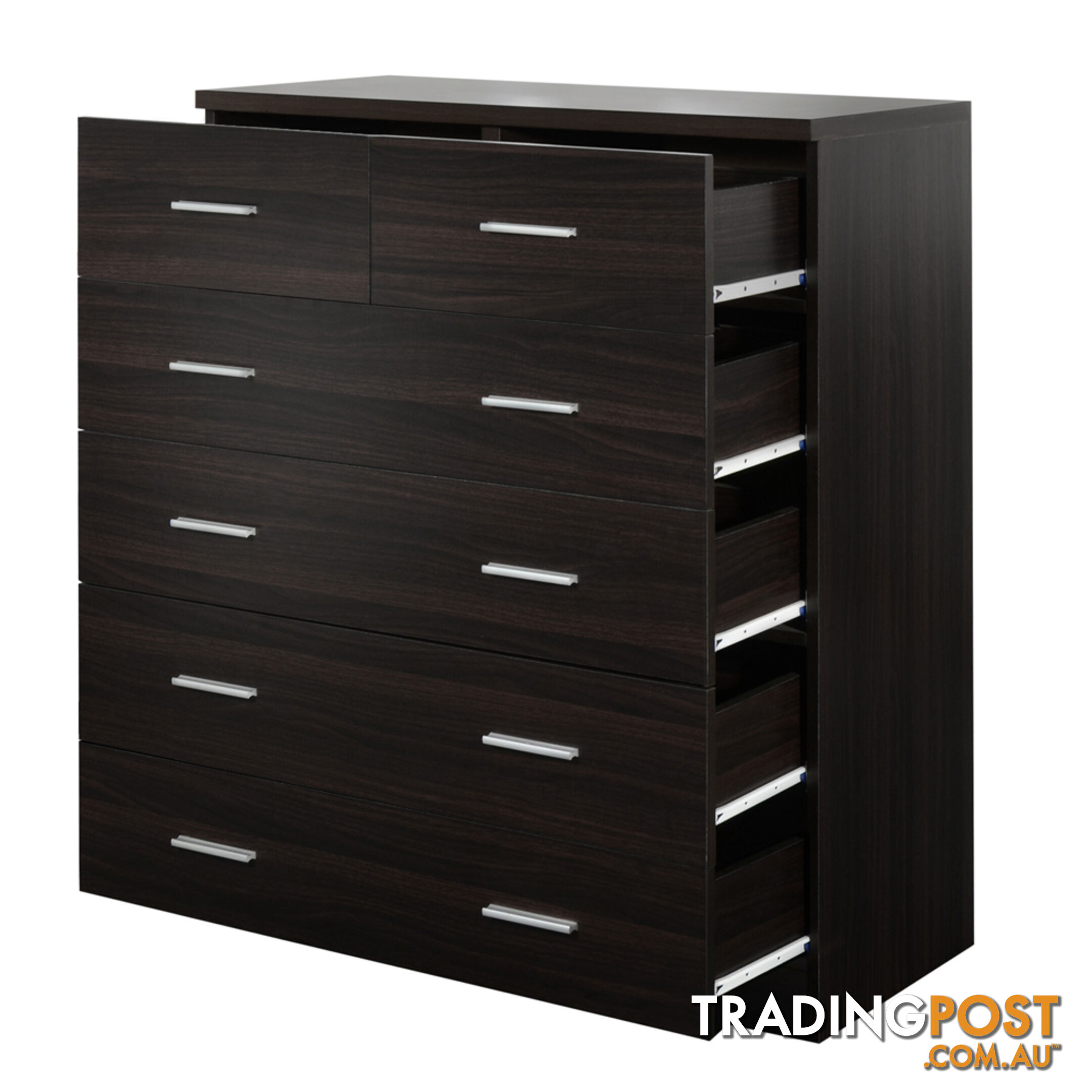 Tallboy 6 Drawers Storage Cabinet Walnut