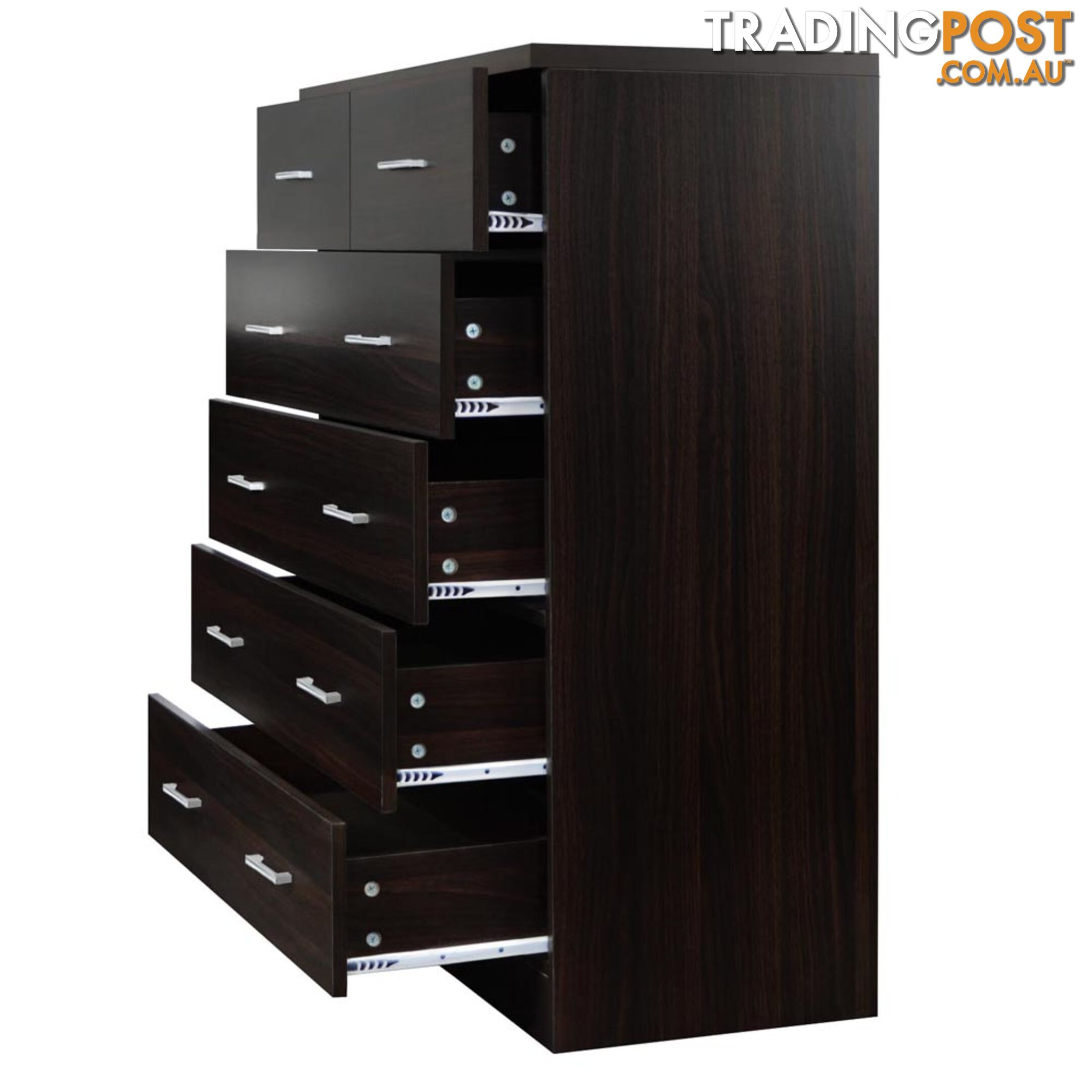 Tallboy 6 Drawers Storage Cabinet Walnut