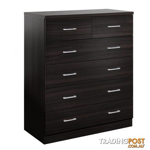 Tallboy 6 Drawers Storage Cabinet Walnut