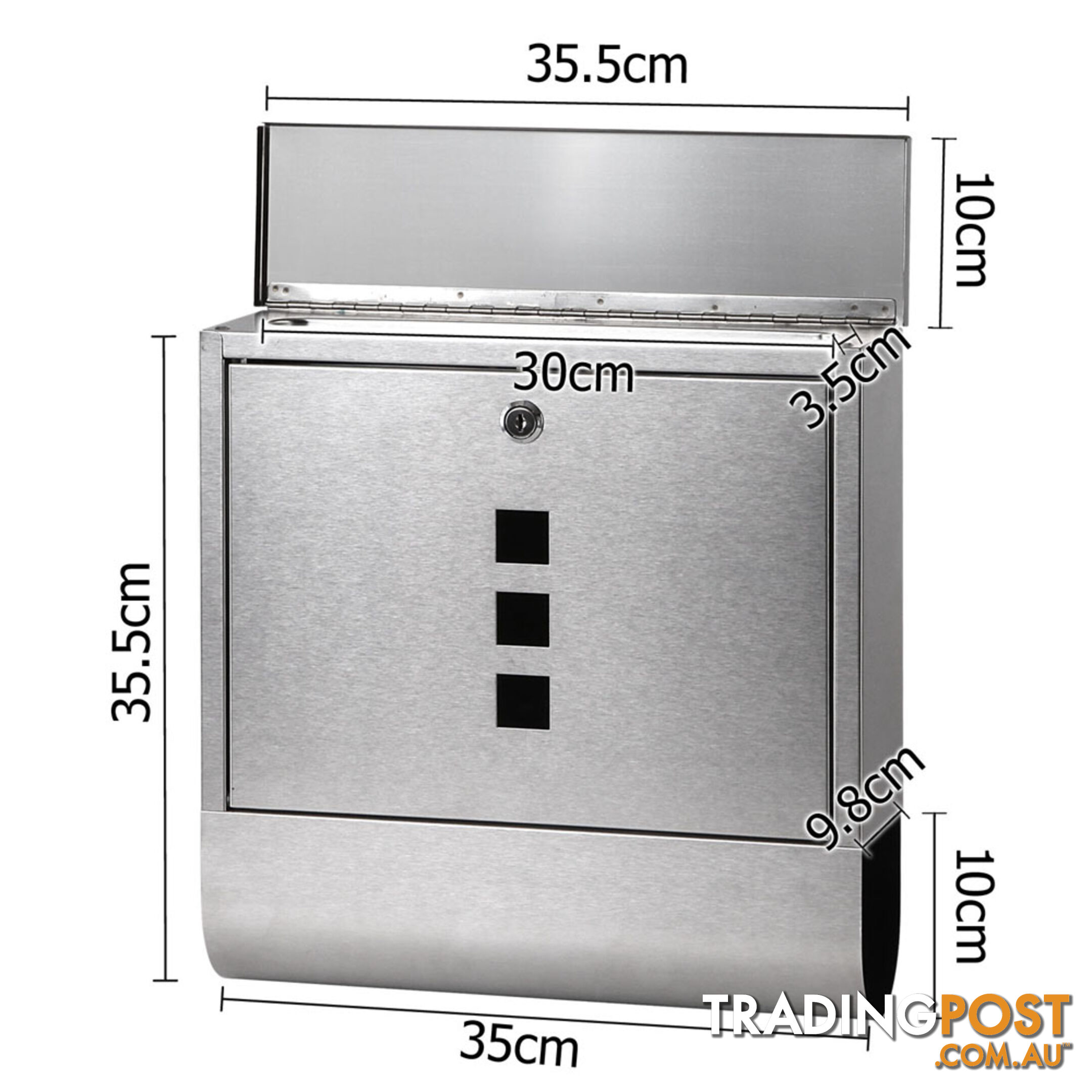 Wall Mount Mail Box Stainless Steel Letter Box Post Newspaper Mailbox Letterbox