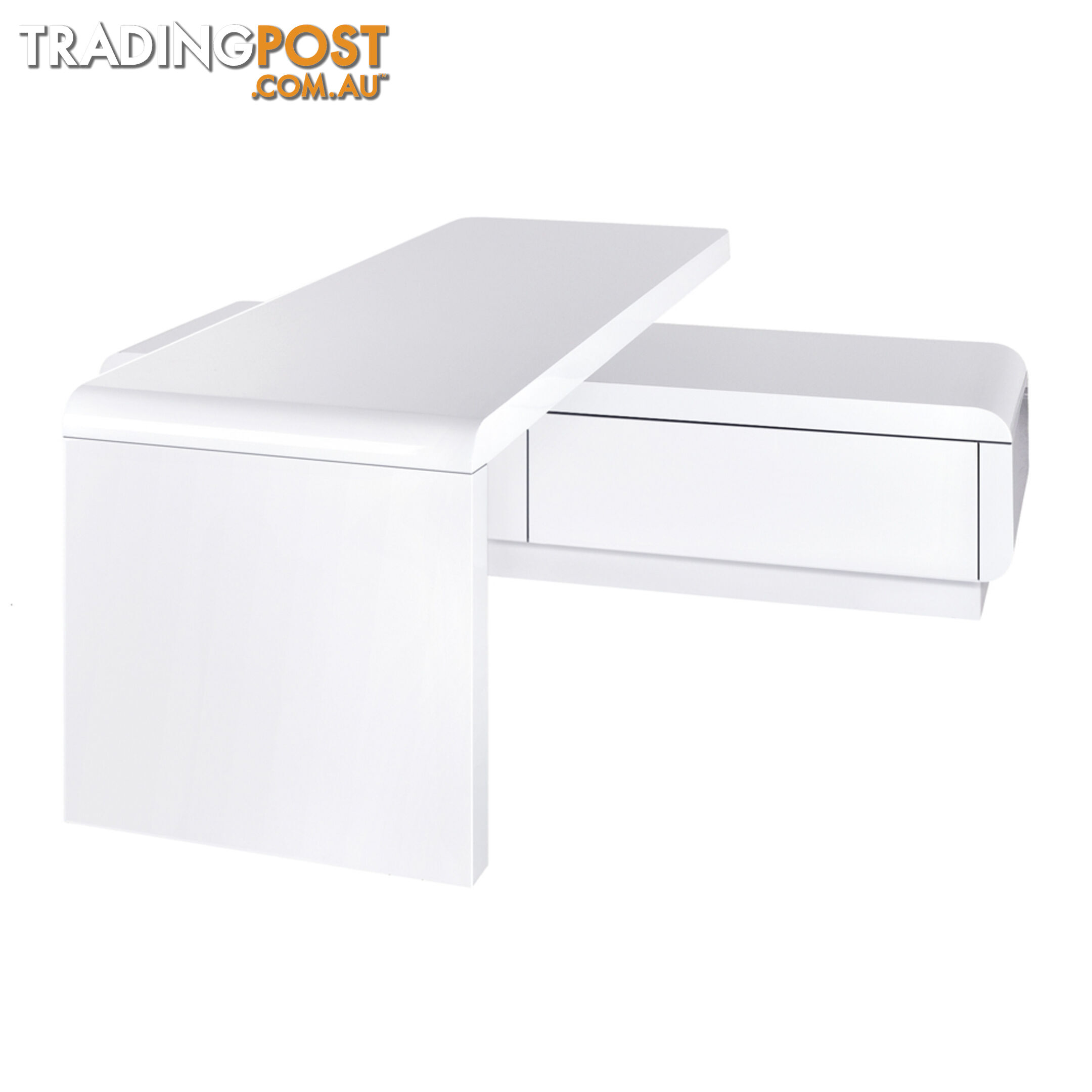 High Gloss Adjustable TV Stand Entertainment Unit Drawers White