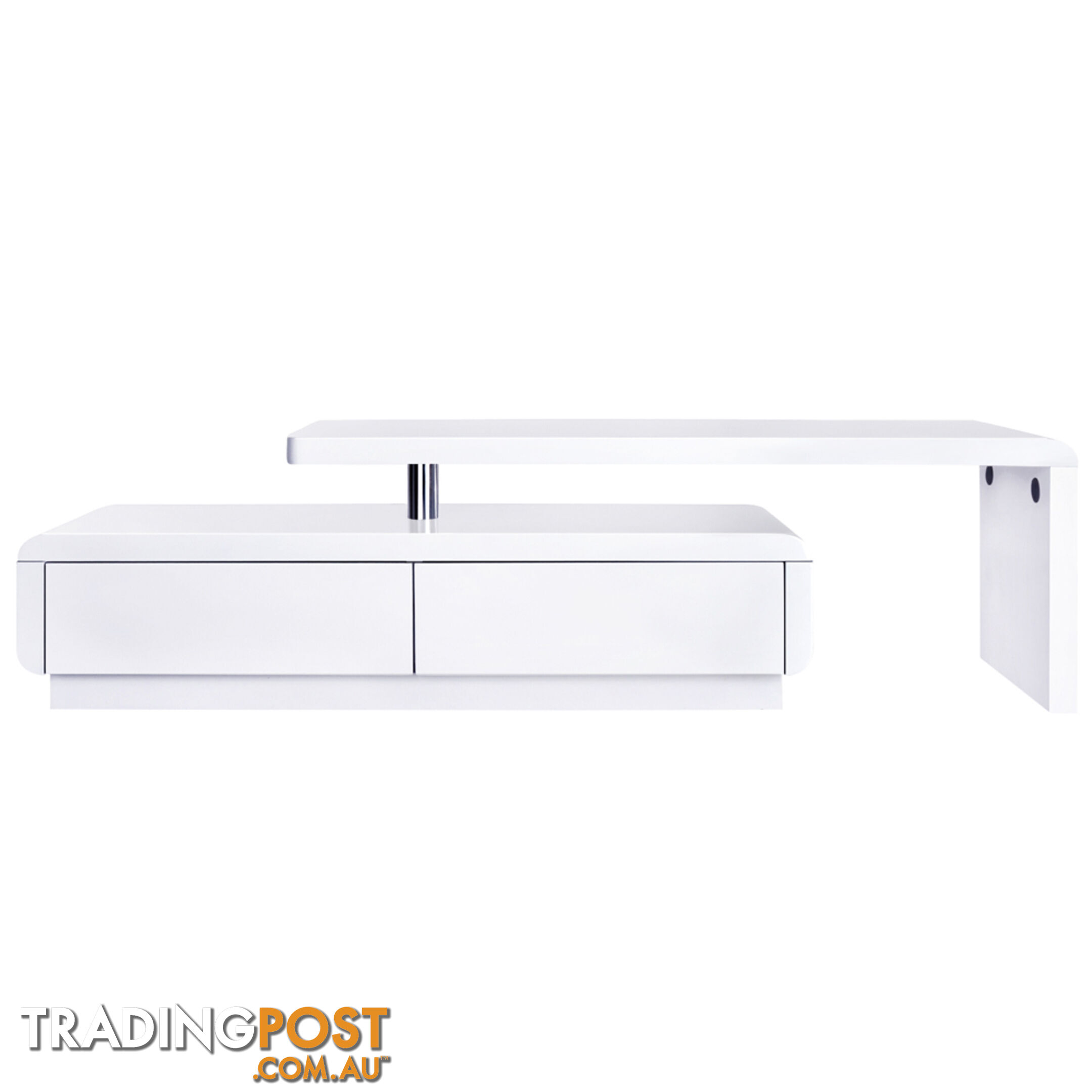 High Gloss Adjustable TV Stand Entertainment Unit Drawers White