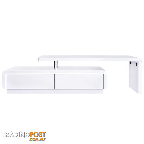 High Gloss Adjustable TV Stand Entertainment Unit Drawers White