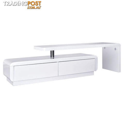 High Gloss Adjustable TV Stand Entertainment Unit Drawers White