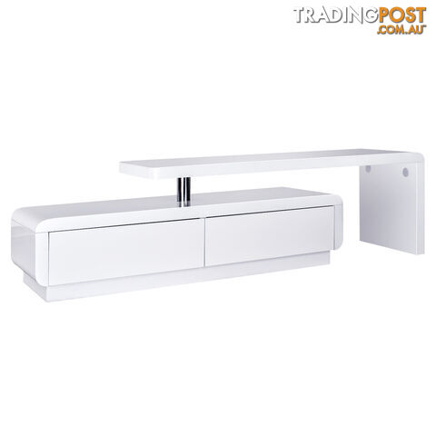 High Gloss Adjustable TV Stand Entertainment Unit Drawers White
