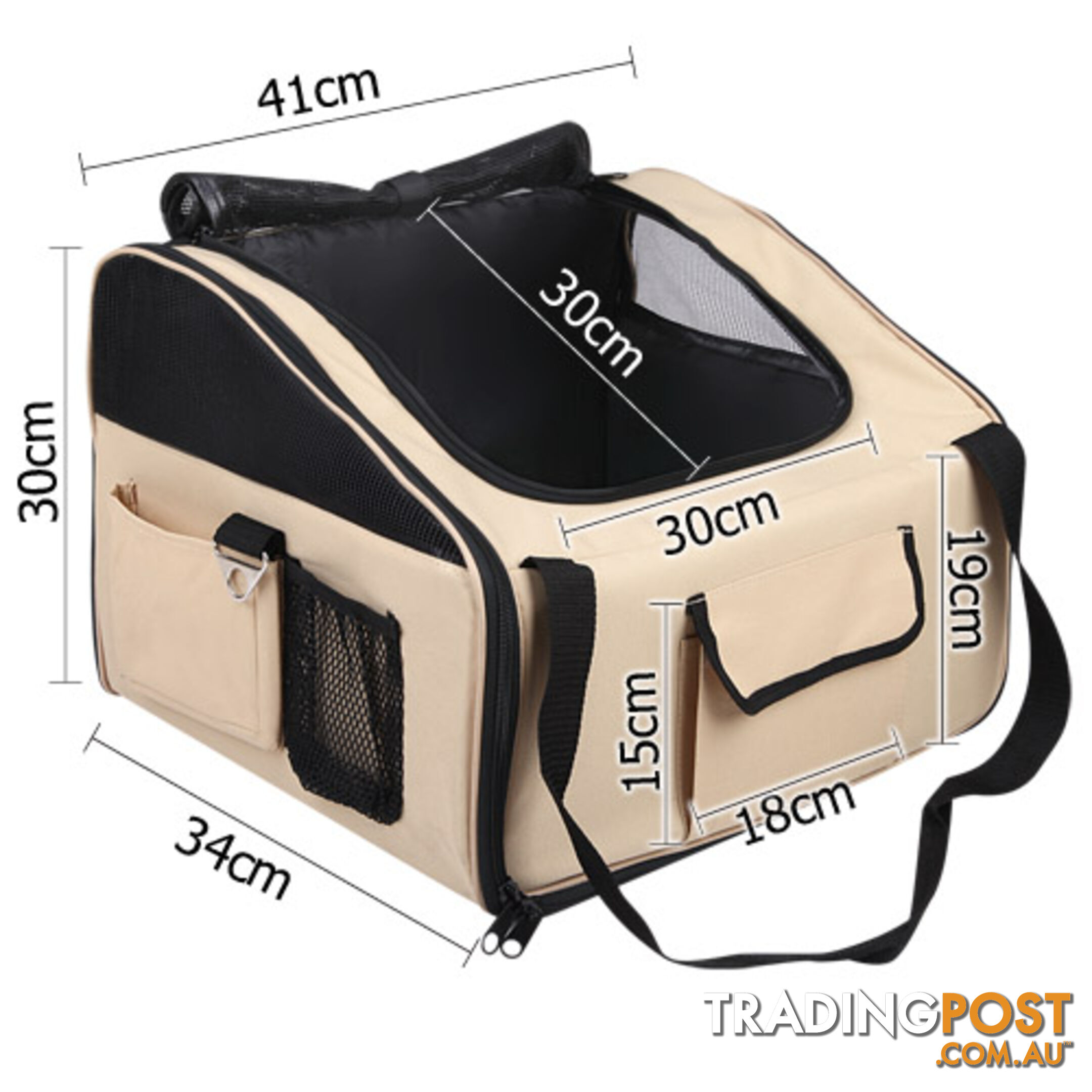 Pet Dog Cat Car Seat Carrier Travel Bag Large Beige