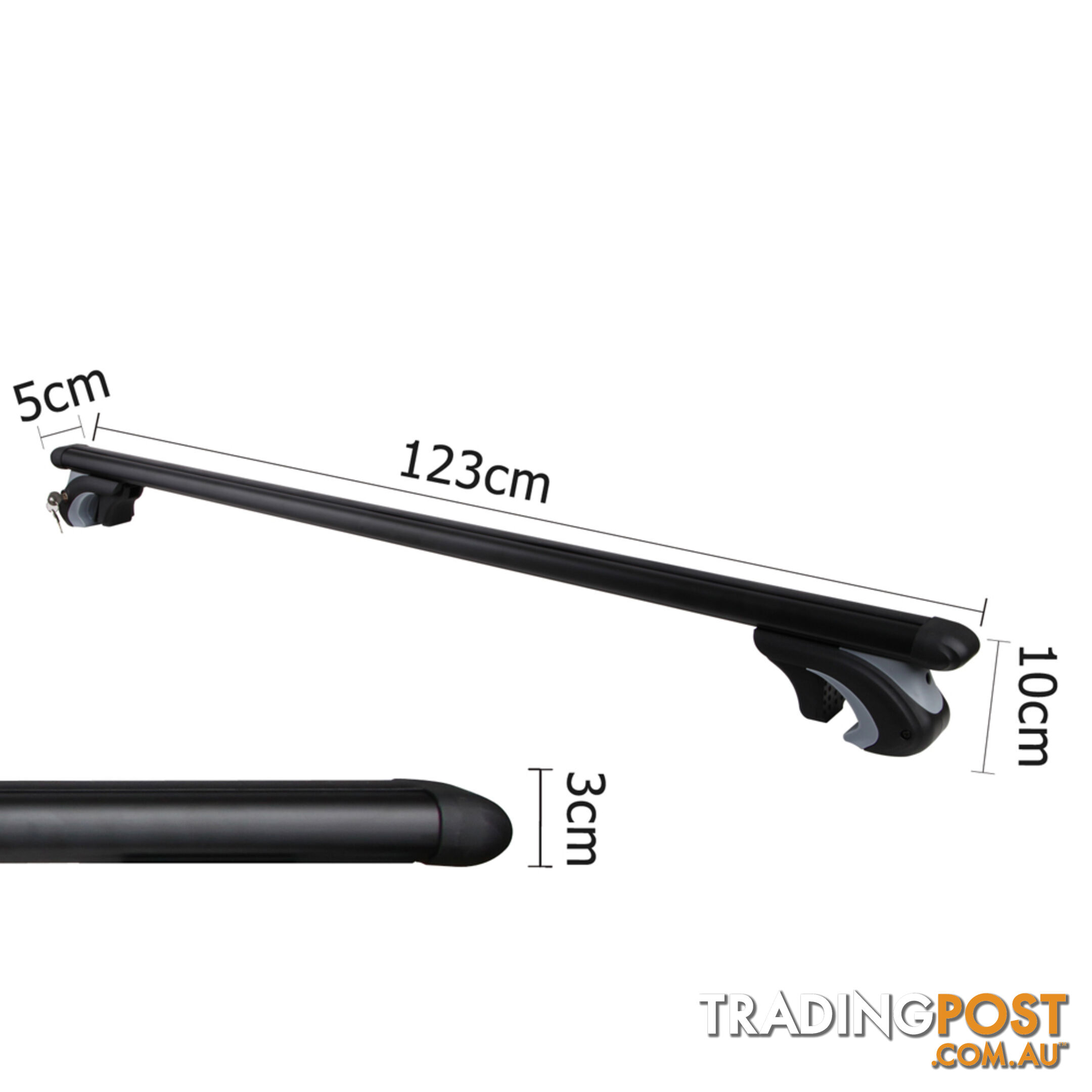 Universal Roof Racks Cross Bars 120cm Lockable Black