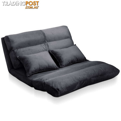 Double Size Adjustable Lounge Sofa - 5 positions Charcoal