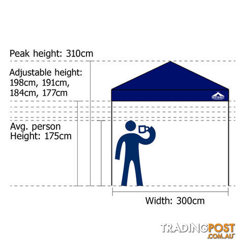 3X3 Pop Up Gazebo - Navy