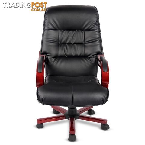 PU Leather & Wood Deluxe Office Chair