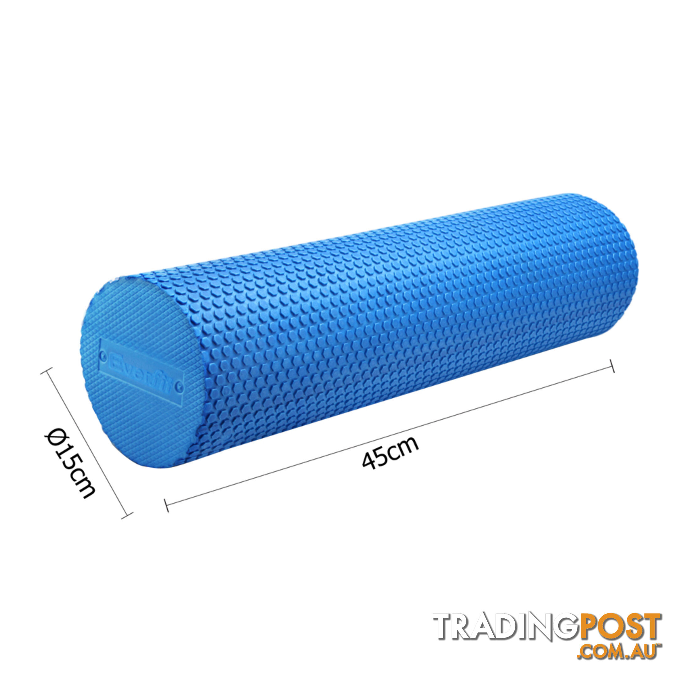 Yoga Gym Pilates EVA Stick Foam Roller Blue 45 x 15cm