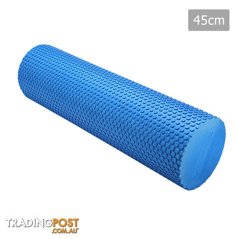 Yoga Gym Pilates EVA Stick Foam Roller Blue 45 x 15cm