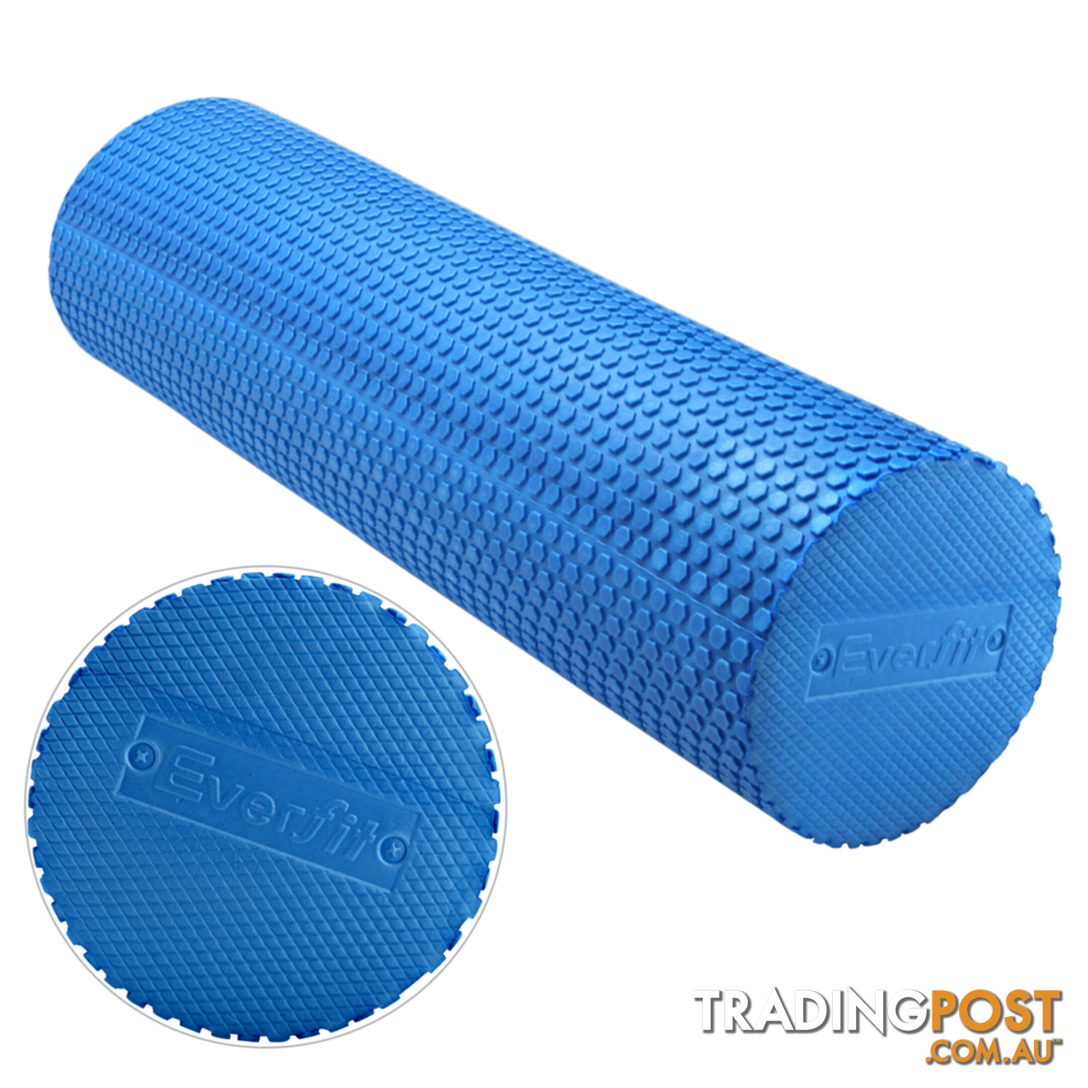 Yoga Gym Pilates EVA Stick Foam Roller Blue 45 x 15cm