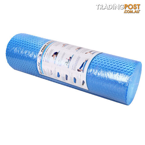 Yoga Gym Pilates EVA Stick Foam Roller Blue 45 x 15cm