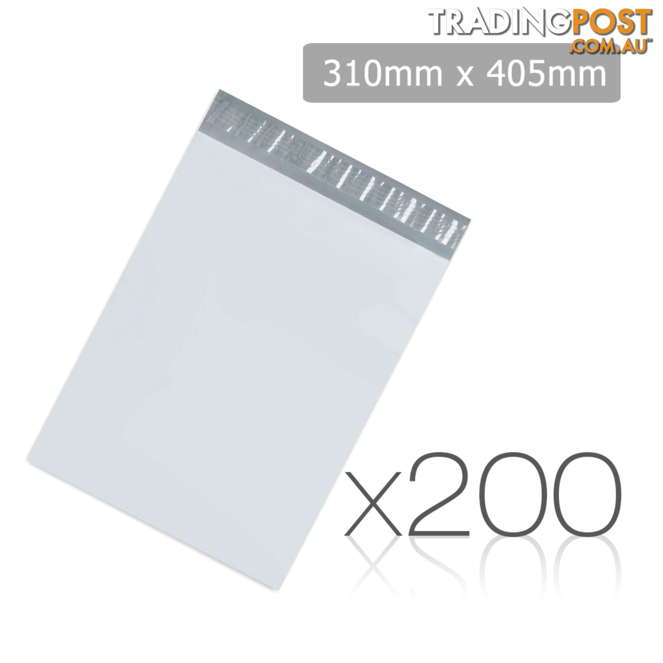 Set of 200 Poly Mailer Bags - 310 x 405mm