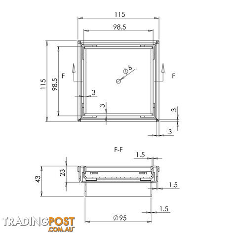 Square Stainless Steel Shower Grate Drain Floor Bathroom 95mm Depth - photo 2 of 5