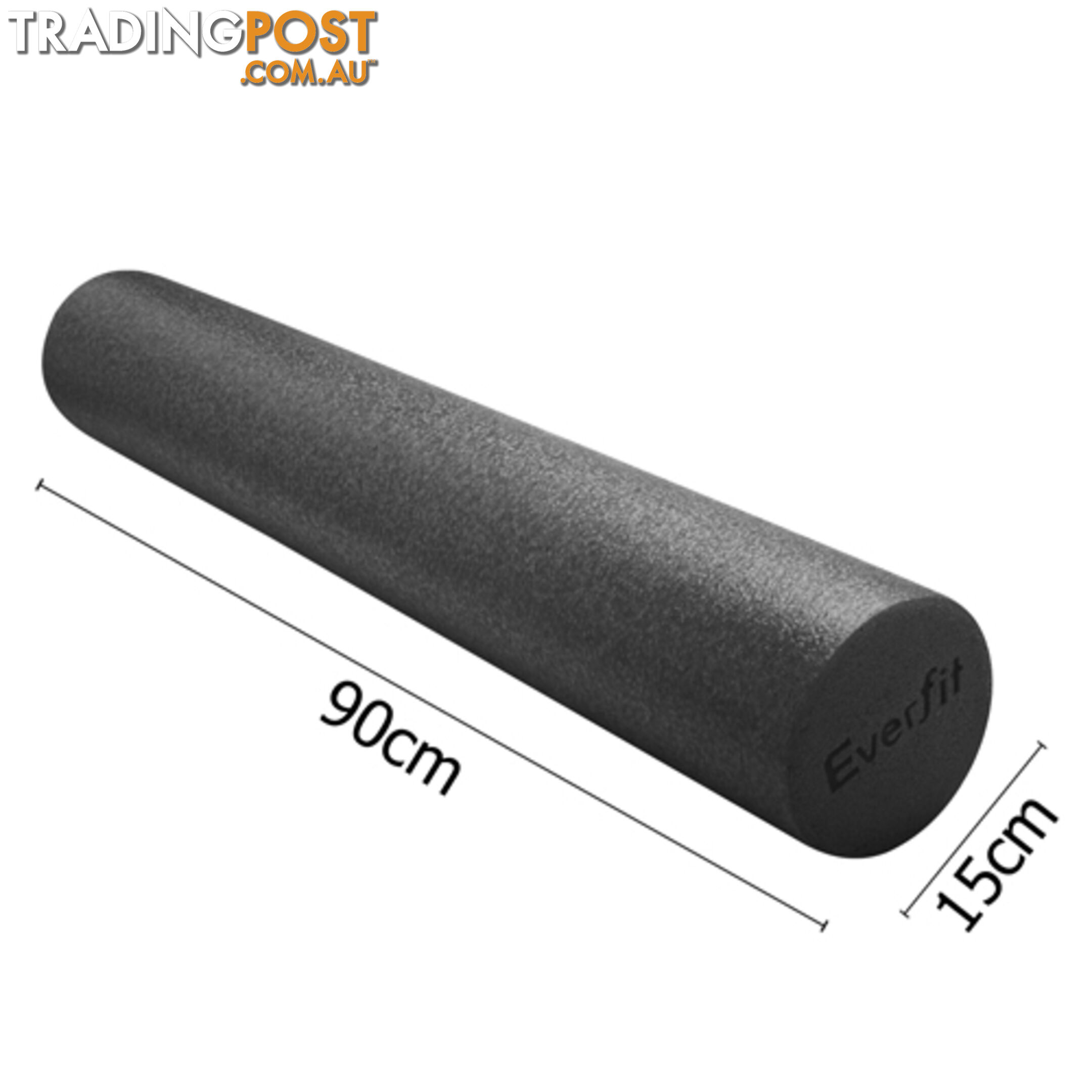 Yoga Gym Pilates EPE Physio Foam Roller Black 90 x 15cm